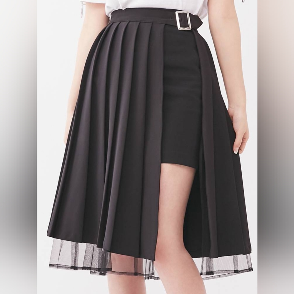 EATME pleated wrap skirt set
